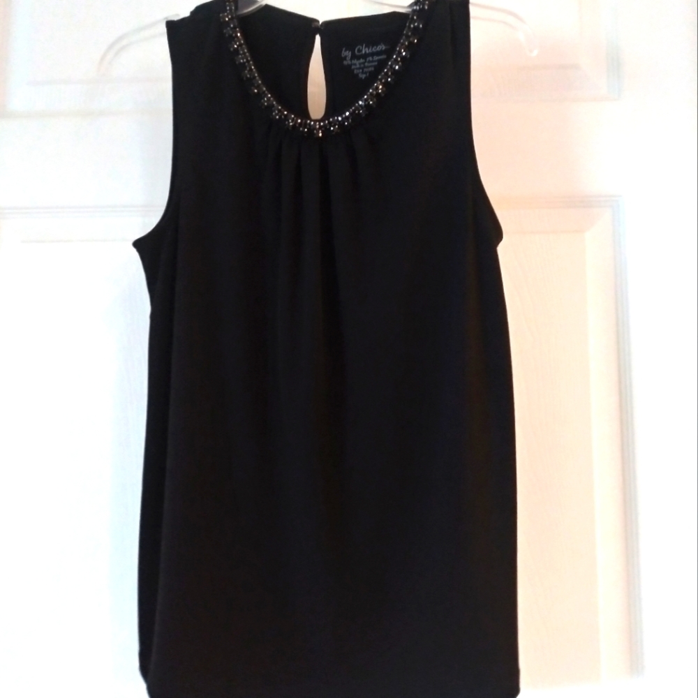 Chico Black Shell Blouse Size 1